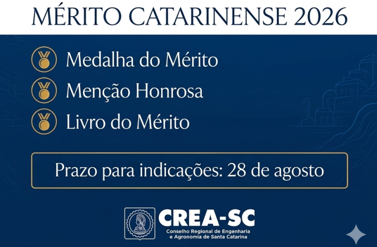 Crea-SC recebe indicações para as homenagens do Mérito Catarinense 2026